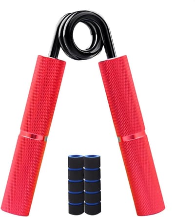 Handklemversterker - Grip trainer - Kracht opbouwen - Aluminium legering - 10.4 x 13.4 cm - Rood