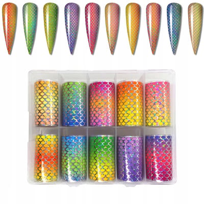 Frezarkowo Syrenka - Folie Transfer - Ombre - Holo - 10x4cm