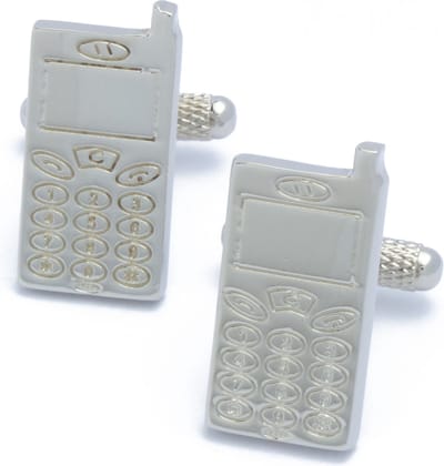Manchetknopen - Mobiele Telefoon Old School Zilverkleurig