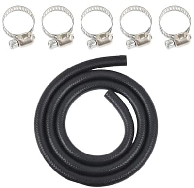 3 Meter Brandstofslang met 8 mm Binnendiameter en 5 Slangklemmen voor Grasmaaiers, Auto's en Kleine Motoren