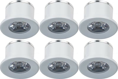 LED Veranda Spot Verlichting 6 Pack - Velvalux - 1W - Natuurlijk Wit 4000K - Inbouw - Dimbaar - Rond - Mat Wit - Aluminium - Ø31mm