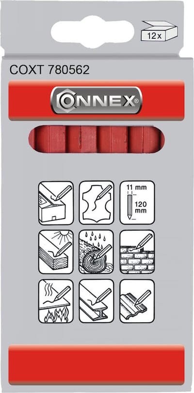 Connex COXT780562 Vettig Krijt Rood 12 stuks