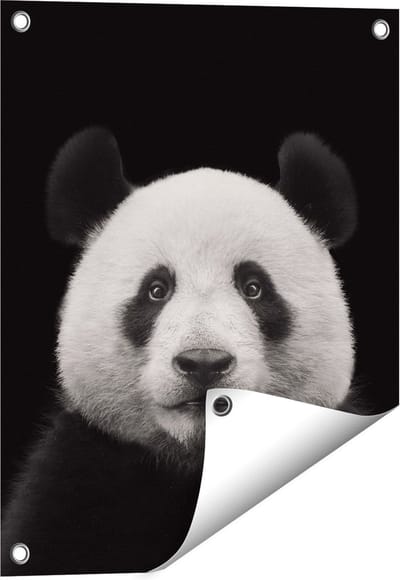 Gards Tuinposter Panda - Pandakop - 40x50 cm - Tuindoek - Tuindecoratie - Wanddecoratie buiten - Tuinschilderij