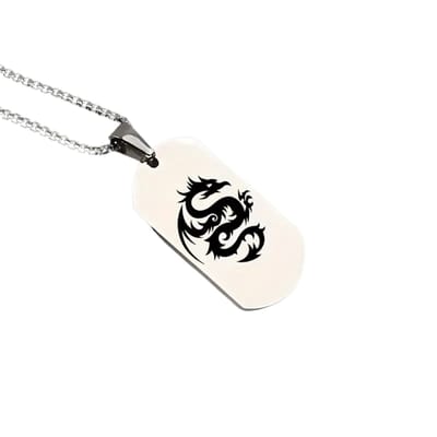 Livano Ketting - Heren - Staal - Nep zilver - Met Hanger - Draak