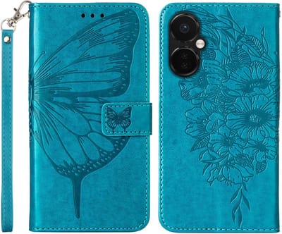 Coverup Hoesje - Geschikt voor OnePlus Nord CE 3 Lite 5G Hoesje - Coverup Vlinder Book Case - Blauw