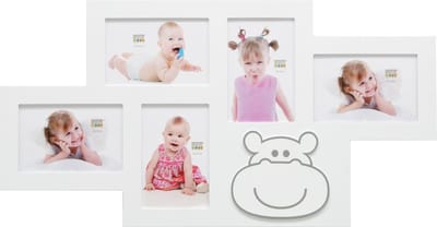 Deknudt Frames multifotolijst S66RK1P5 - nijlpaardmotief - wit - 10x15