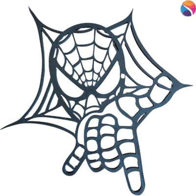 Unieke 3D Print Spider-Man - Spiderman – Stijlvol en Modern Design - 25x22 cm - Zwart