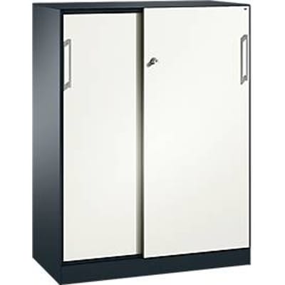 Schuifdeurkast ASISTO C 3000, 3 ordnerhoogten, met afdekplaat, breedte 1000 mm,