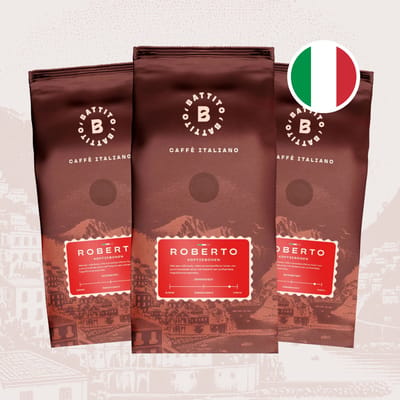 Battito 'Roberto' Italiaanse koffiebonen - Sterke espresso - Intensiteit 8/10 - Ambachtelijke kwaliteit uit Napels, Italië - 1,5 kg