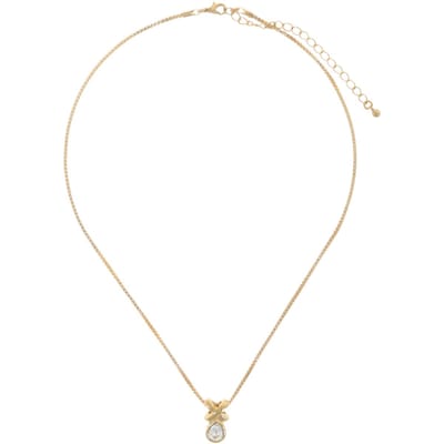 Behave – Ketting dames – Goudkleurig strik hanger & kristal – Nikkelvrij