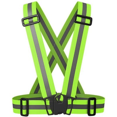 Hoge Zichtbaarheid Elastische Reflecterende Vest Riem Fluorescerend Groen Veiligheidsband voor Nachtelijk Hardlopen fluorescerende groene kleur
