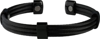 Magneet Armband Trio Cable Black Black-L