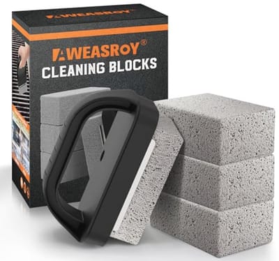 Zware Grillreiniger met Handvat - Puimsteen voor Barbecue en Bakplaat (4 Stuks)