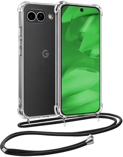 Hoesje Geschikt voor Google Pixel 9a - Met Koord - Shock Proof - Siliconen Case - Back Cover - Telefoonkoord - Telefoon Hoes Shockproof - Telefoonketting - Transparant