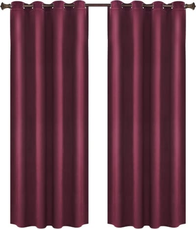 Bolt Edge Gordijnen - Set van 2 - Bordeaux - Verduisterend - Fluweel - Plooiband - 140x225cm