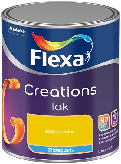 Flexa - Creations Lak Zijdeglans - 100% Sorbet - Mengverf - 750 Ml