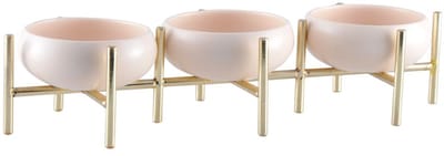 AULICA - Schotel 3 Beige en Golden Aperitif Compartimenten - 35.2x12x7.5cm