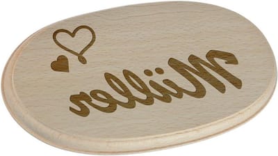 Houten Bord Deurplaat - Naambordje Huisnummer - Personaliseren Woning - Individuele Gravure - 177 x 99 mm - Natuurlijk Hout