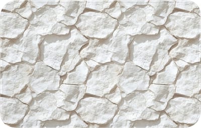 WC mat 80x50 cm - Antislip - Structuur - Rots - Wit - Toiletmat - Vloermat - Douchemat - Toilet tapijt - Toiletmatten