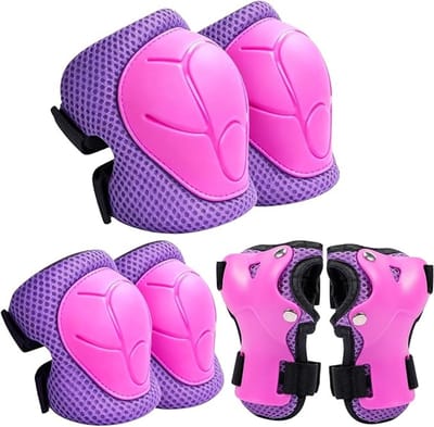 Veiligheidssportset Kinderen - 6-delige Beschermingsset voor Knie, Elleboog en Pols - Fietsen, Skateboard, Scooter