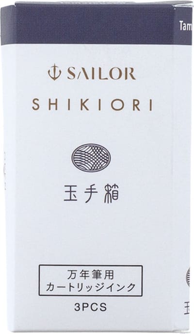 Sailor set van 3 Ink Cartridges Shikiori, Sansui Tamatebako - Blauw Zwart