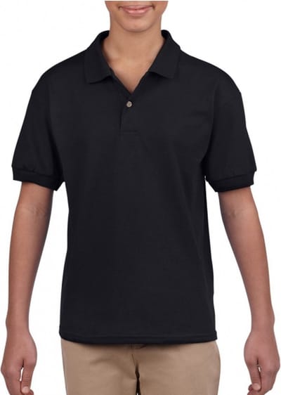 Gildan poloshirt - voor kinderen - zwart - jongens en meisjes - katoen/polyester - 190 grams 122/128