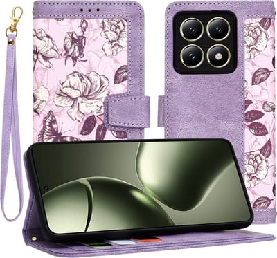 Hoesje geschikt voor Xiaomi 14T - Techsuit FlipCraft Book Wallet Case met koord - Mysterious Purple