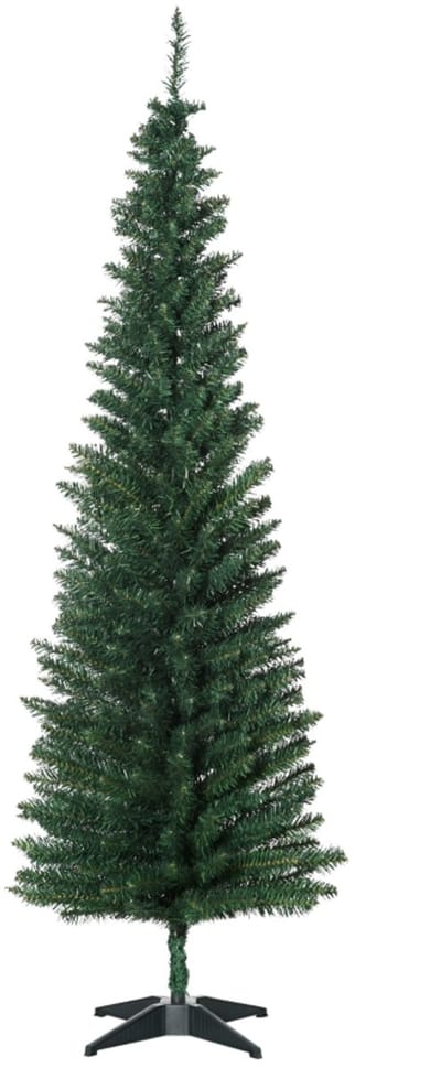 Kunstkerstboom-1,8 m-Kunstmatige Tanne met Standaard-Met Kerstster-Metaal-Groen