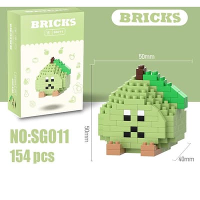Blocs de construction assemblés à petites particules jouets éducatifs puzzle de fruits enfants garçons et filles ornements cadeaux NO box