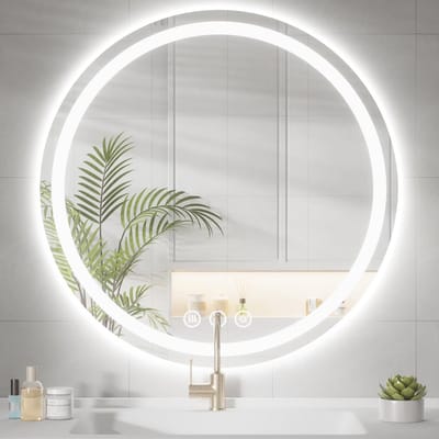 Ronde LED Badkamerspiegel met Verlichting, Anti-Condens en Slimme Functies