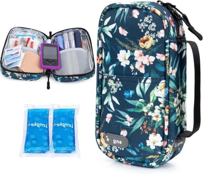Compacte Insuline Koeltas - Blauwe Camelia Y10 - Ideaal voor Reizen, Medische Bewaring en Koeling