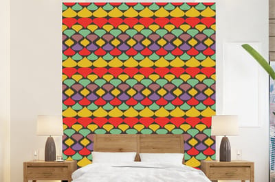Behang - Fotobehang Vintage - Retro - Kleuren - Patronen - Breedte 225 cm x hoogte 280 cm