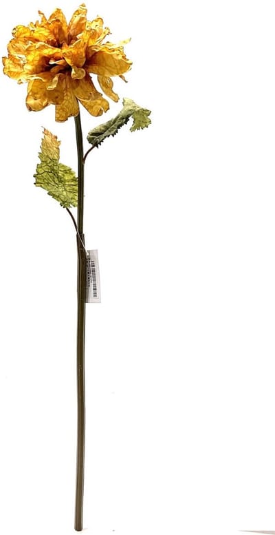 Kunstbloem dahlia 66cm geel