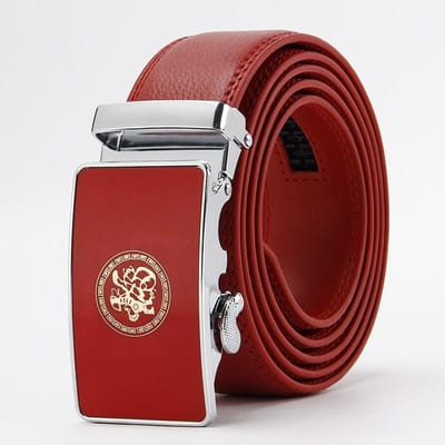 Nieuw Product Klassieke Rode Riem Heren Echt Leer Koeienhuid Riem Business Casual Riem Riem 110-130cm brown