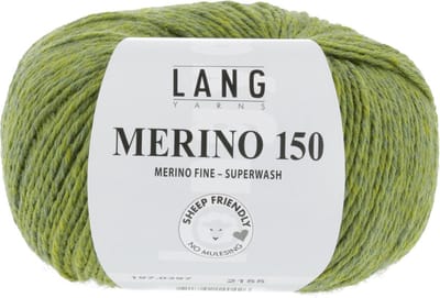 Lang Yarns Merino 150 - 297 licht olijfgroen mix - Merinowol Garen