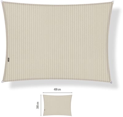 Shadow Comfort® rechthoekige Schaduwdoek - UV Bestendig - Zonnedoek - 300 x 400 x CM - Sahara Sand