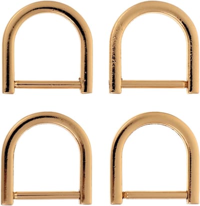4 Stuks D-Ring Bevestigingsringen voor Bagage, Kleding en Rugzak - Halfronde D-Vormige Ringen in Goud voor Accessoires