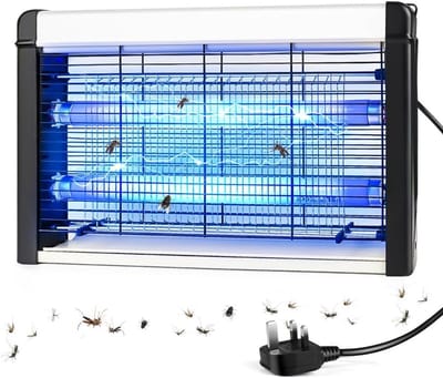 SnelShoppen - 20W Elektrische Insectenverdelger voor Binnenshuis, UV-Lampen Muggen- en Vliegenzapper voor Keuken, Slaapkamer, Woonkamer en Overdekte R