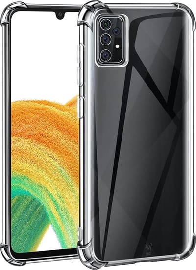 Hoesje geschikt voor Samsung Galaxy A33 - Anti Shock Proof Siliconen Back Cover Case Hoes Transparant