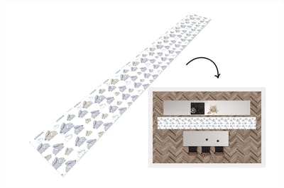 Keukenloper - Keukenmat - Patroon - Konijn - Oor - 400x50 cm - Keuken vloerkleed