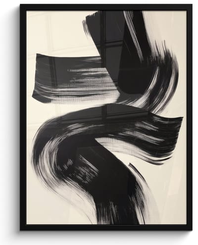 Poster in lijst - Fotolijst 50x70 cm - Posters - Strepen - Zwart - Abstract - Posterlijst zwart - Decoratie - Wanddecoratie woonkamer - Muurdecoratie slaapkamer