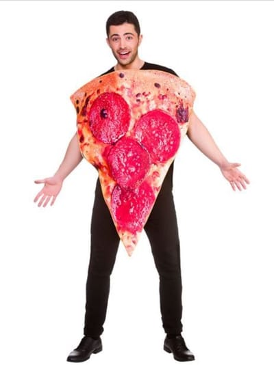Pizza punt kostuum met salami