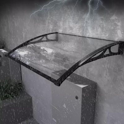 Deurluifel Polycarbonaat - Voordeur afdak - Buitenbescherming - UV-bestendig ABS beugel - 60x200cm - Transparant