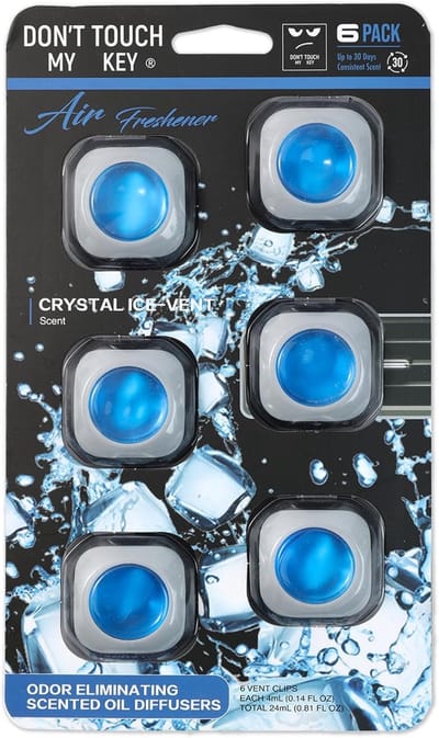 Autoluchtverfrisser 6x4 ml Crystal Ice - Autogeur Tegen Nare Geurtjes - Interieurluchtverfrisser - Autoparfum - Luchtverfrissers - Interieurluchtreiniger - Geurdispenser (Crystal Ice)