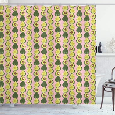 Abakuhaus – avocado-douchegordijn – 175×180 cm – blush multicolor