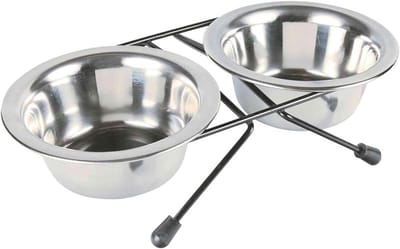 Voerbakken Set - Hondenbakken - Comfortabel Eten - Verhoogde Stand - 2x 0.20L - Zwart