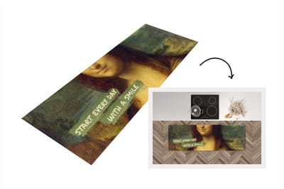 Keukenloper - Loper keuken - Mona Lisa - Quote - Da Vinci - 150x50 cm - Keukenloper vinyl