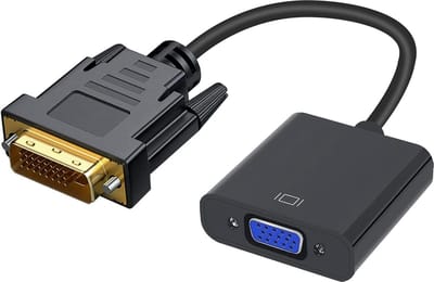 DVI naar VGA adapter, 1080p Active DVI-D naar VGA converter 24+1 mannelijk naar vrouwelijk converter adapter ondersteunt 60Hz en 3D voor DVI-systemen voor het aansluiten van VGA-schermen