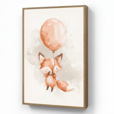 Wandlamp 70x100 cm - Oplaadbaar - Vos - Pastel kleuren - Dier - Wandlampen binnen woonkamer - Slaapkamer lamp - Decoratieve nachtlamp - Vloerlamp draadloos