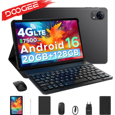 DOOGEE Tab G5 Android 16 Tablet PC 10,1 inch 7500mAh Batterij 20GB RAM (3+17) 128GB ROM Widevine L1 Ondersteuning 4G LTE Tablet Pad PC